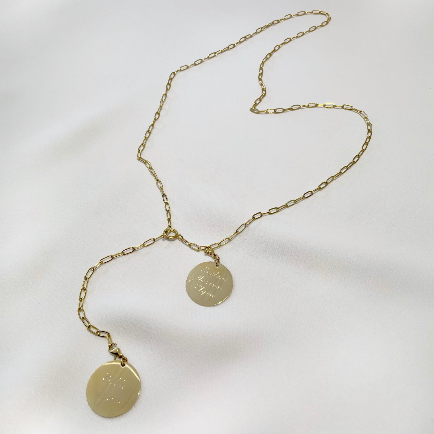 Collier MARCEL - 2 médaillons gravés