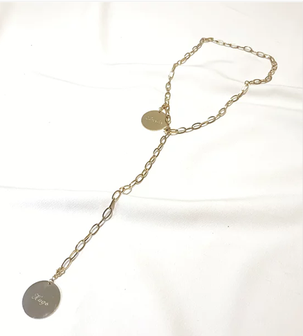 Collier ALDA - 2 médaillons gravées