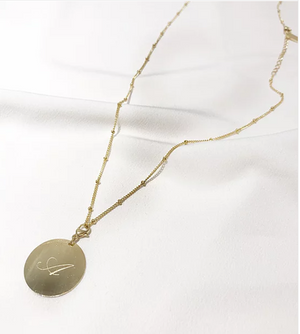 Collier AUDE - 1 médaillon gravé